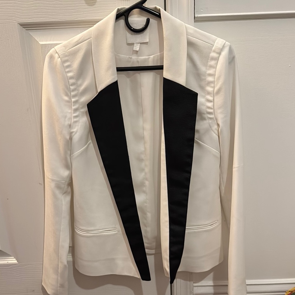 Elegant White and Black Women's Blazer